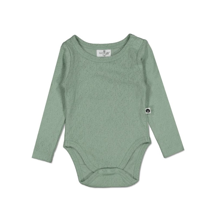 Shop Clothing Burrow & Be | Pointelle Long Sleeve Body Suit - Riverstone