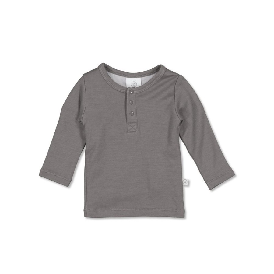 Shop Clothing Burrow & Be | Henley Merino/Bamboo Top - Steel