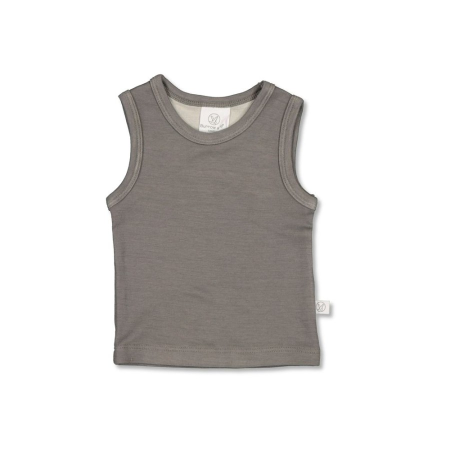 Shop Clothing Burrow & Be | Merino/Bamboo Singlet - Steel