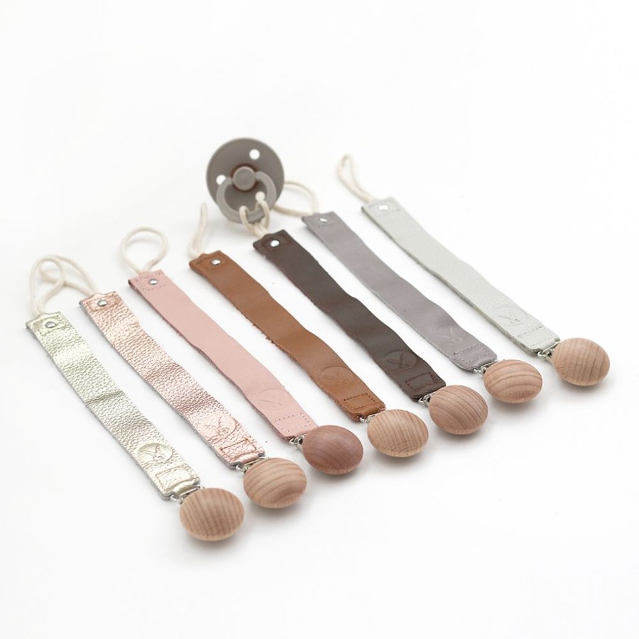 Shop Products Burrow & Be | Leather Pacifier Clips