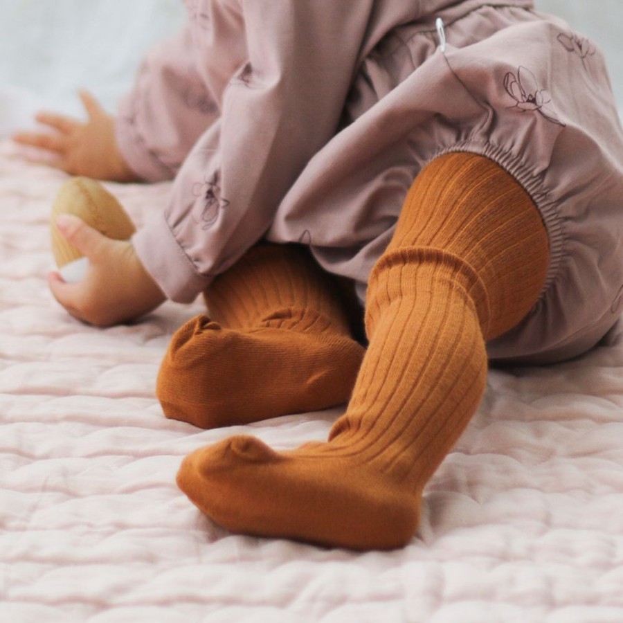 Shop Clothing Burrow & Be | Footed Stockings - Russet