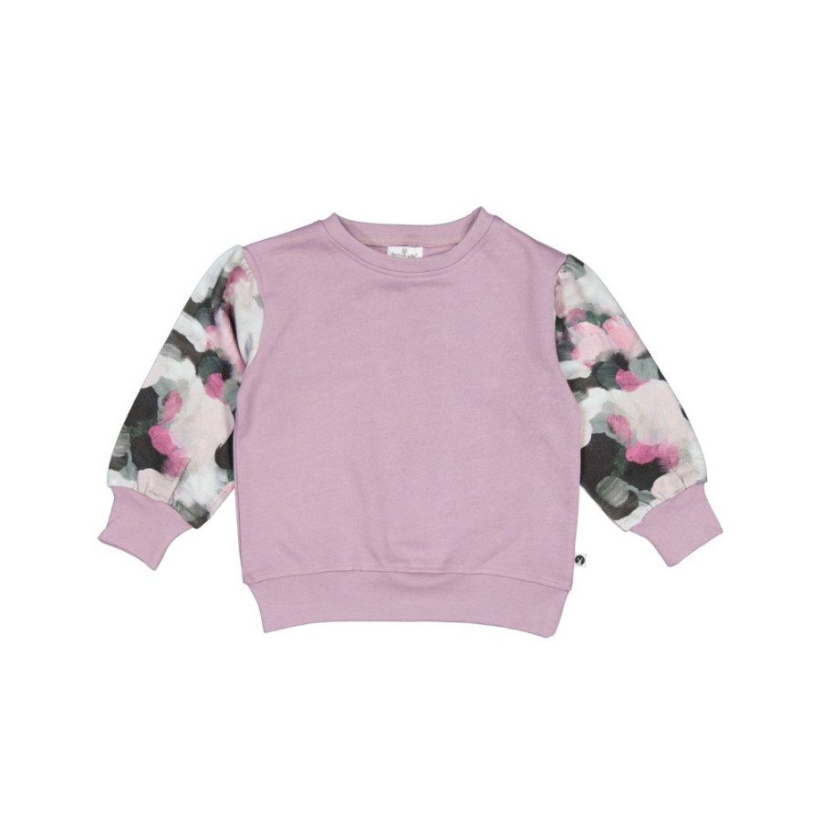 Shop Clothing Burrow & Be | Lilac Paint Dab Bishop Sweater