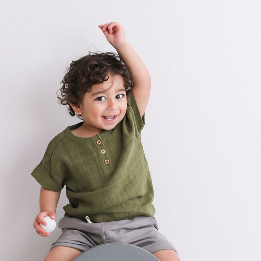 Shop Clothing Burrow & Be | Jasper Kids Short Sleeve T-Shirt - Storm