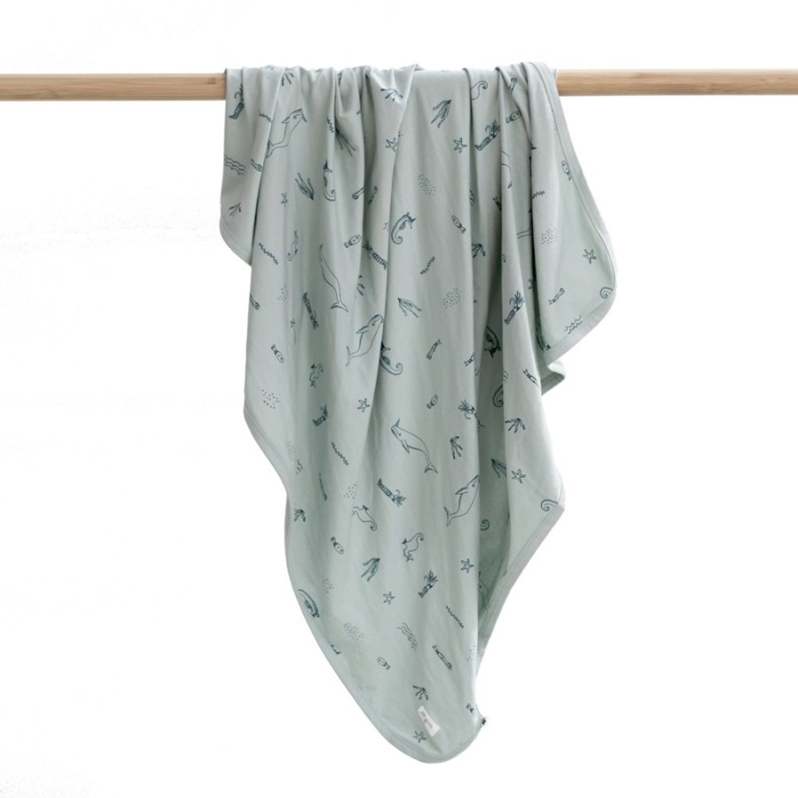 Shop Products Burrow & Be | Under The Sea Stretchy Swaddle