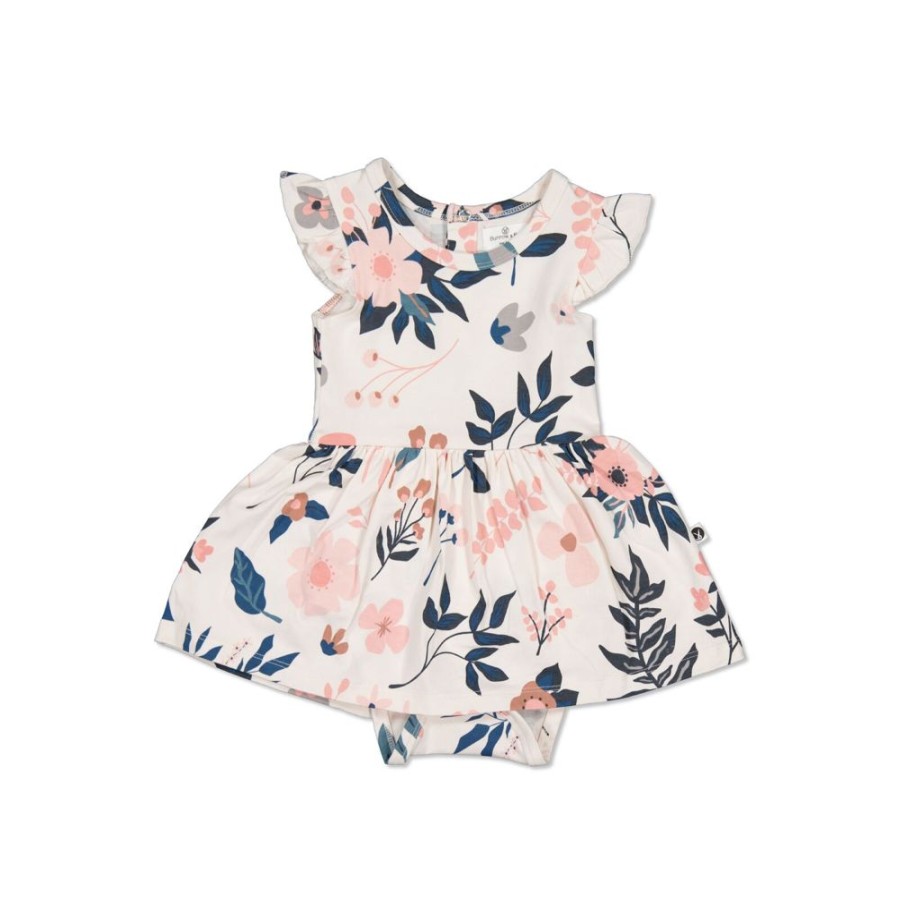 Shop Clothing Burrow & Be | Pink Clementine Flutter Baby Dress