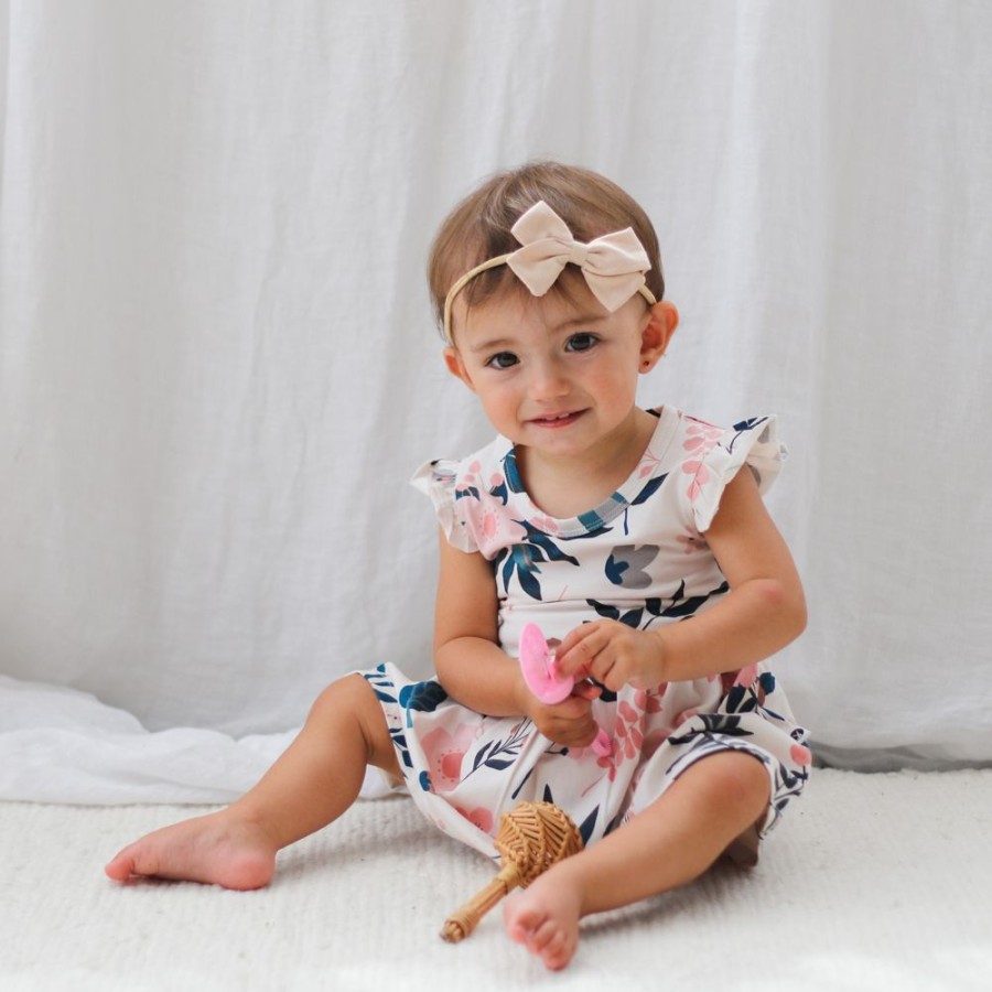 Shop Clothing Burrow & Be | Pink Clementine Flutter Baby Dress