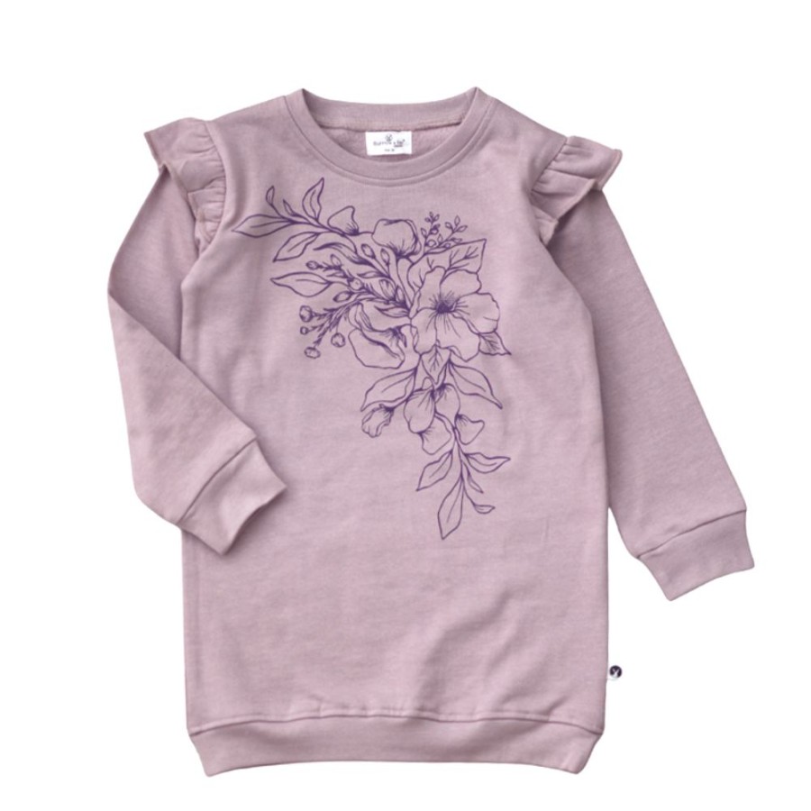 Shop Clothing Burrow & Be | Lilac Winter Floral Sweater Dress