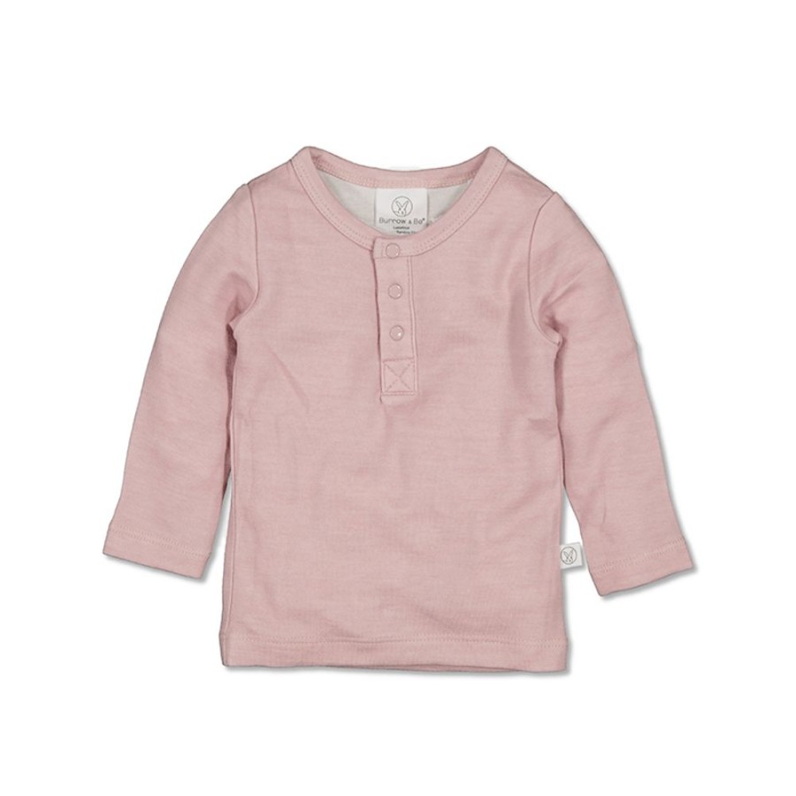 Shop Clothing Burrow & Be | Henley Merino/Bamboo Top - Dusty Rose