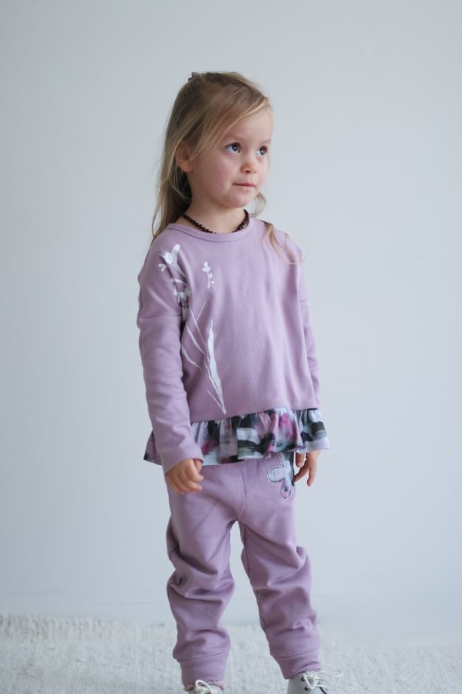 Shop Clothing Burrow & Be | Lilac Paint Dab Long Sleeve Hana Top