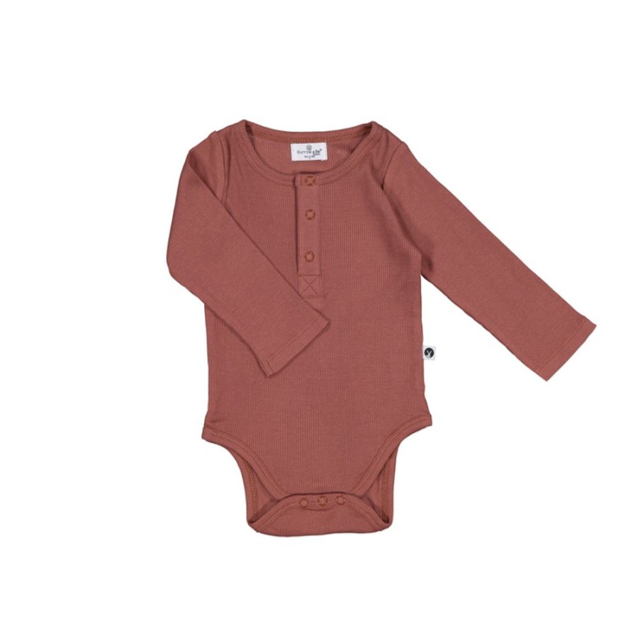 Shop Clothing Burrow and Be | Henley Rib Bodysuit - Clay