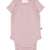 Shop Clothing Burrow and Be | Short Sleeve Henley Rib Bodysuit - Dusty Rose