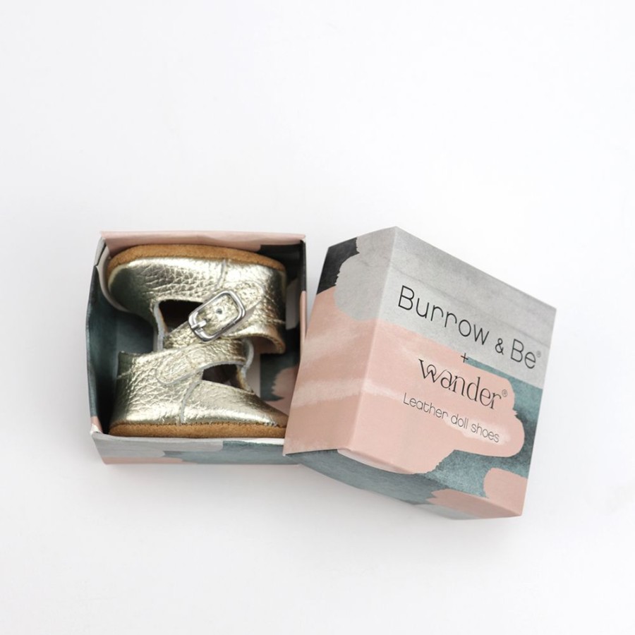 Shop Products Wander | Leather Doll T Bar Shoes - Gold