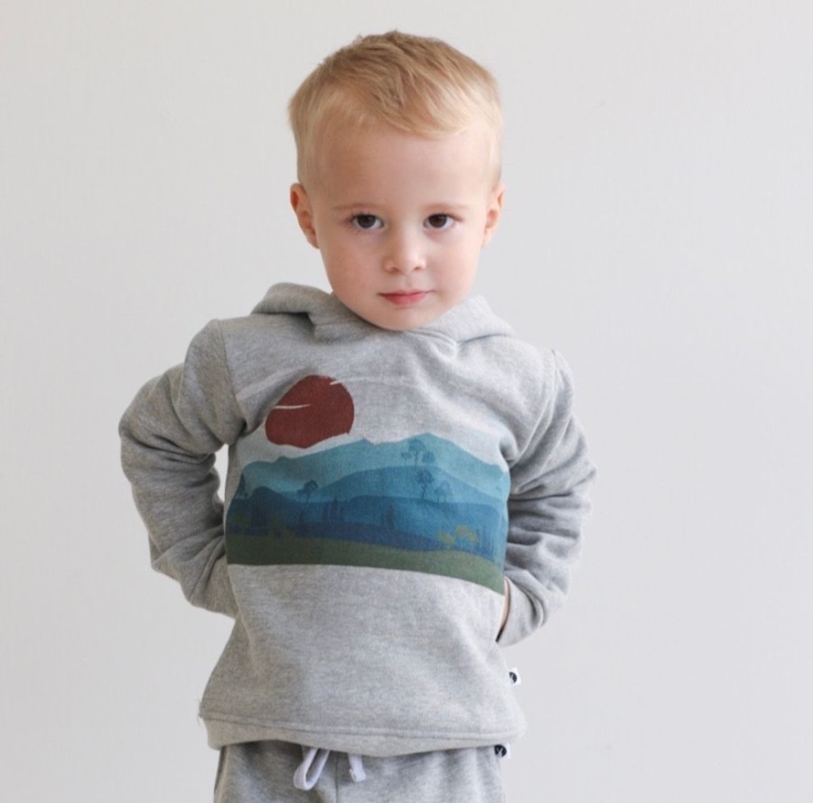 Shop Clothing Burrow & Be | Grey Melange Mountain Hoodie