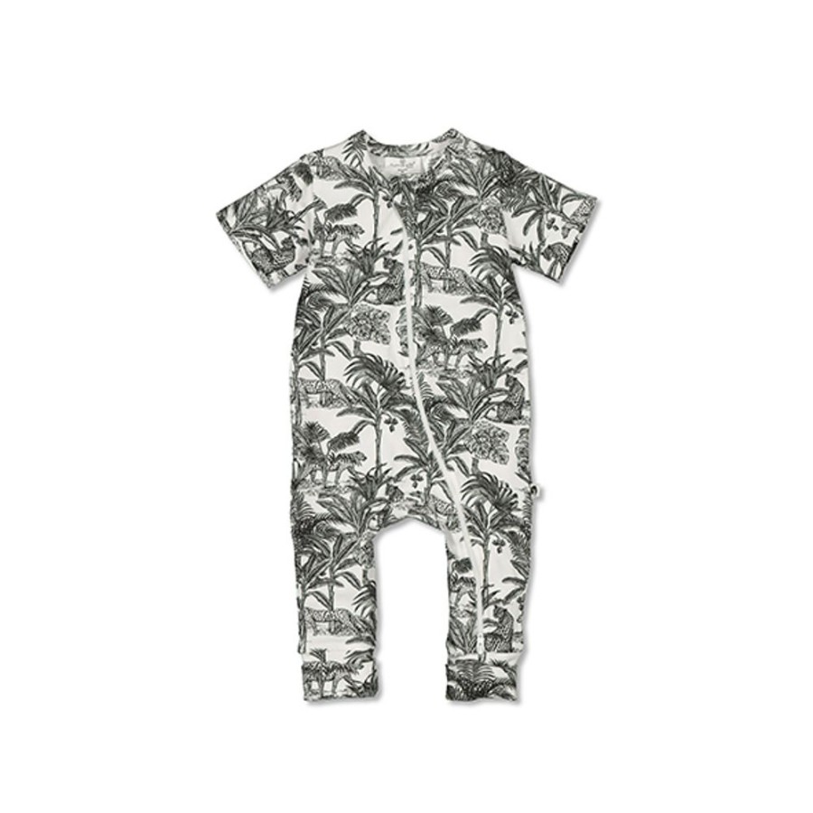 Shop Clothing Burrow & Be | Short Sleeve Baby Zip Suit - Wilderness