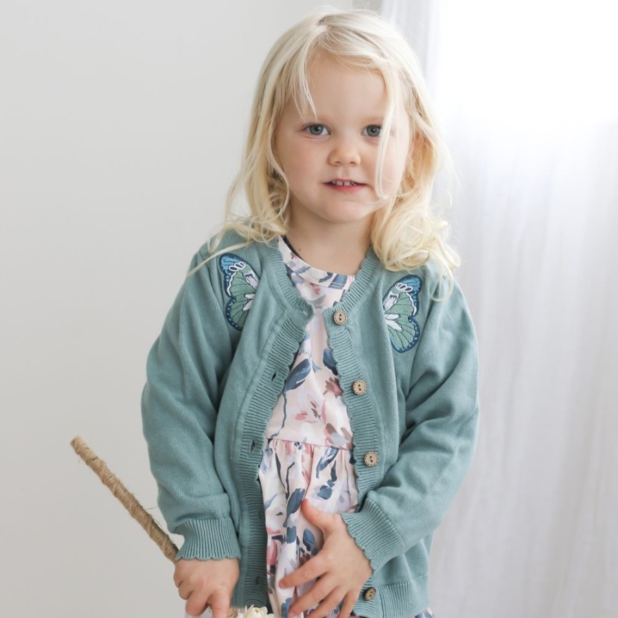 Shop Clothing Burrow & Be | Lola Baby And Toddler Cardi - Butterfly