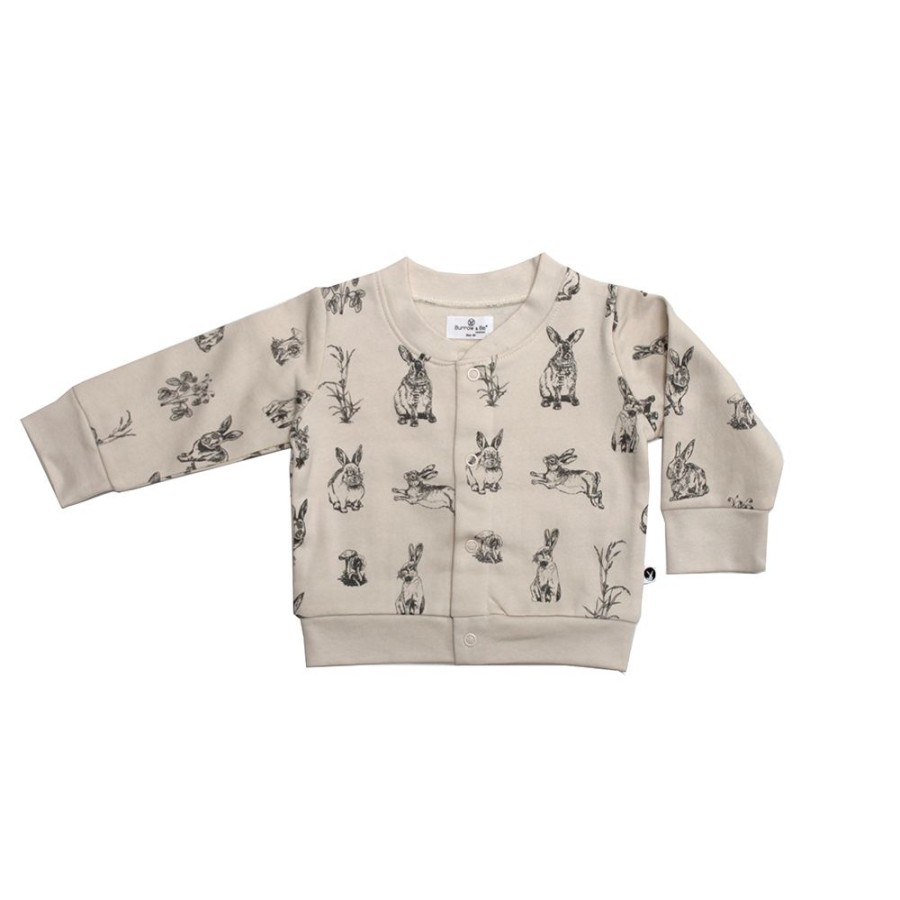 Shop Clothing Burrow & Be | Burrowers Fleece Cardigan - Almond With Dark Grey