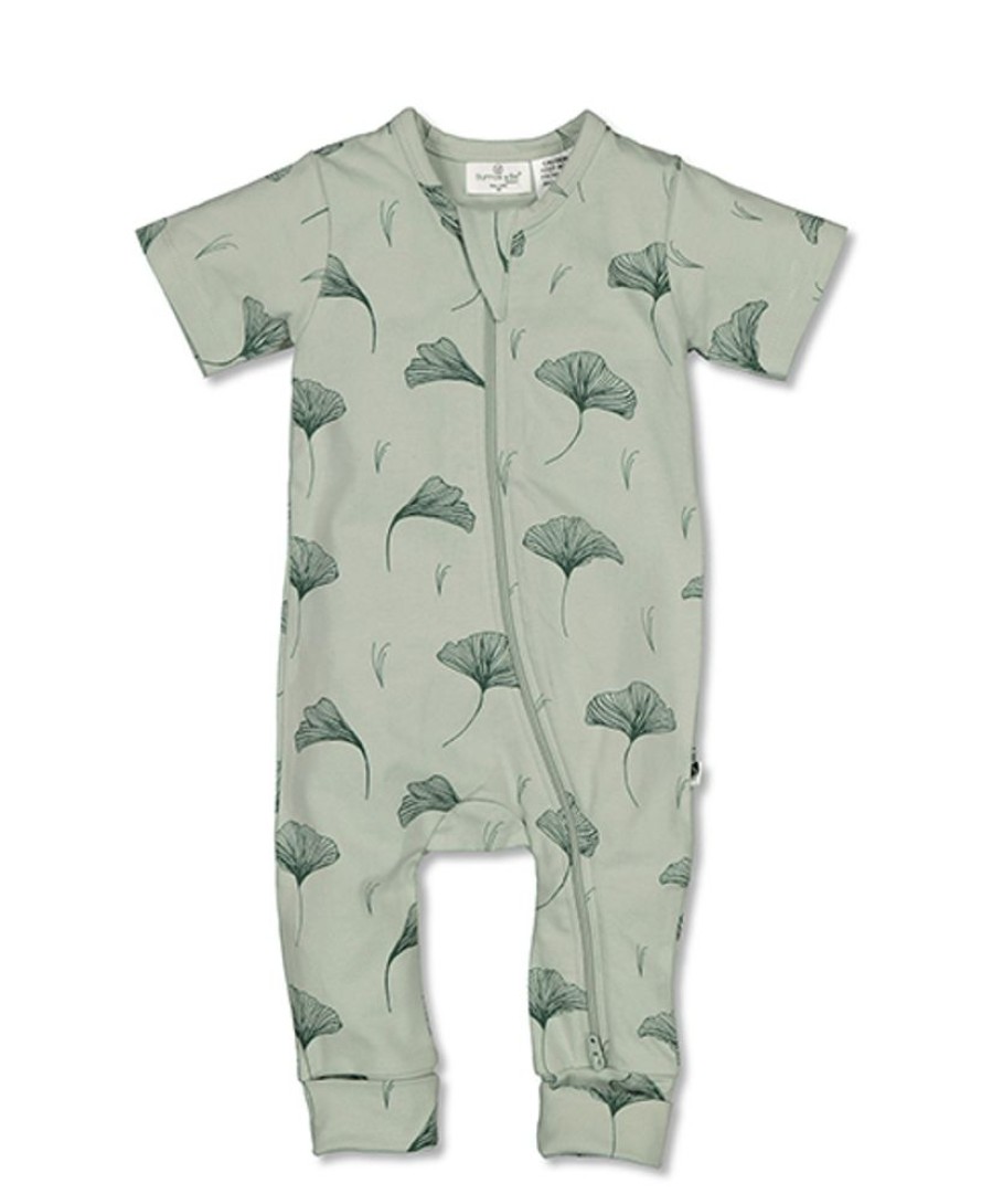 Shop Clothing Burrow & Be | Short Sleeve Baby Zip Suit - Gingko