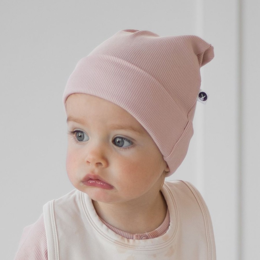 Shop Clothing Burrow & Be | Rib Top Knot Hat - Dusty Rose